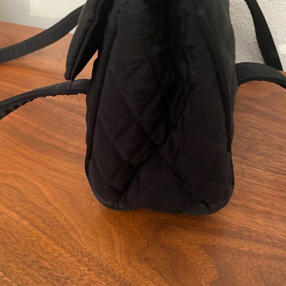 Vera Bradley microfiber shoulder/satchel bag Quilted. 2 Handles Black. Brand New - Picture 8 of 11